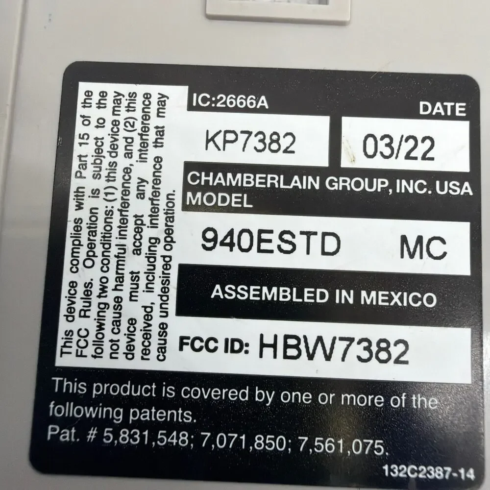 Chamberlain 940ESTD Garage Door Opener Wireless Keypad